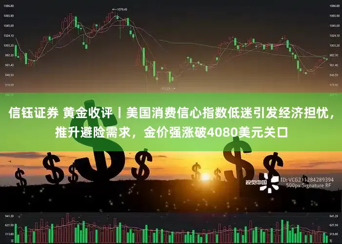 信钰证券 黄金收评丨美国消费信心指数低迷引发经济担忧，推升避险需求，金价强涨破4080美元关口